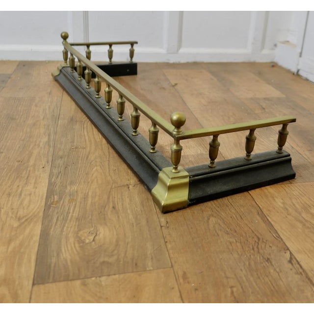 Victorian Brass and Iron Fender For Sale - Image 6 of 6
