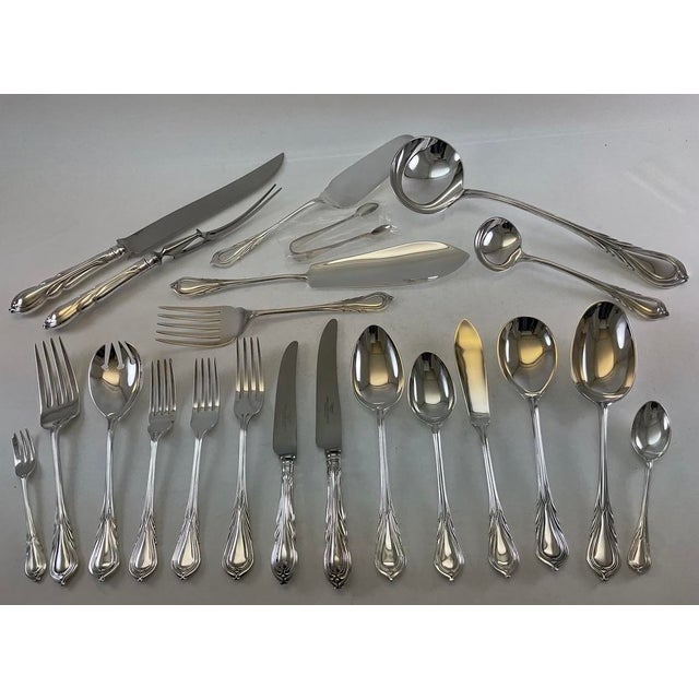 New 1980s Complete Cutlery Set for 12, Including Fish Eaters & Serving Pieces, 132 Pcs, Lily For Sale - Image 11 of 18