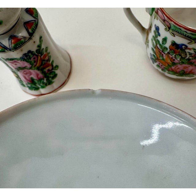 Ceramic Vintage Rose Medallion Porcelain Replacement Pieces - Set of 3 For Sale - Image 7 of 8