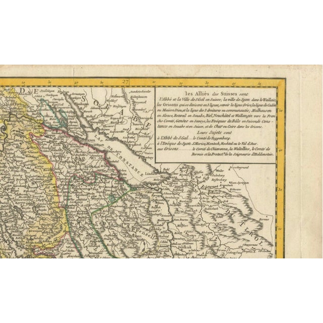 Map of the Swiss Confederation by Robert De Vaugondy, 1756 For Sale - Image 3 of 7