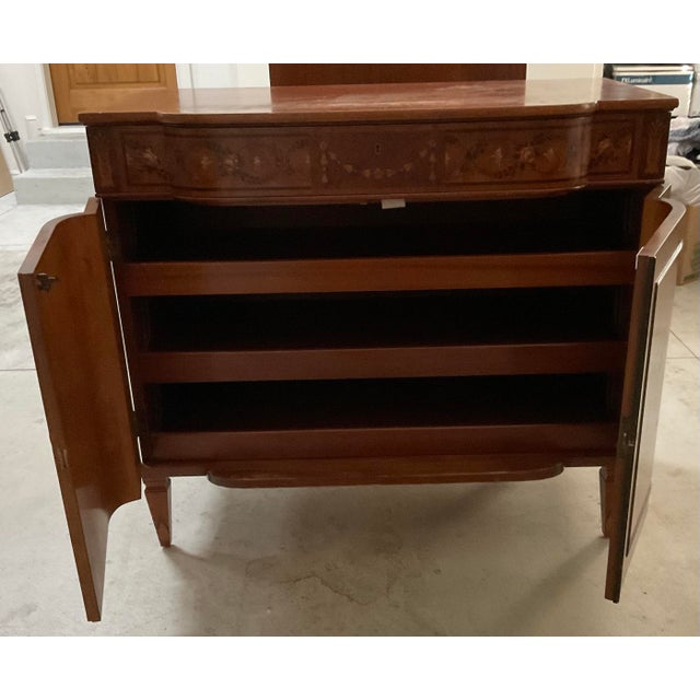 1920’s English Hand Painted Buffet Dresser Commode Cabinet For Sale In Dallas - Image 6 of 6