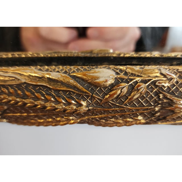 Antique Dutch Giltwood Faux Bamboo Repousse Wall Mirror For Sale - Image 12 of 15