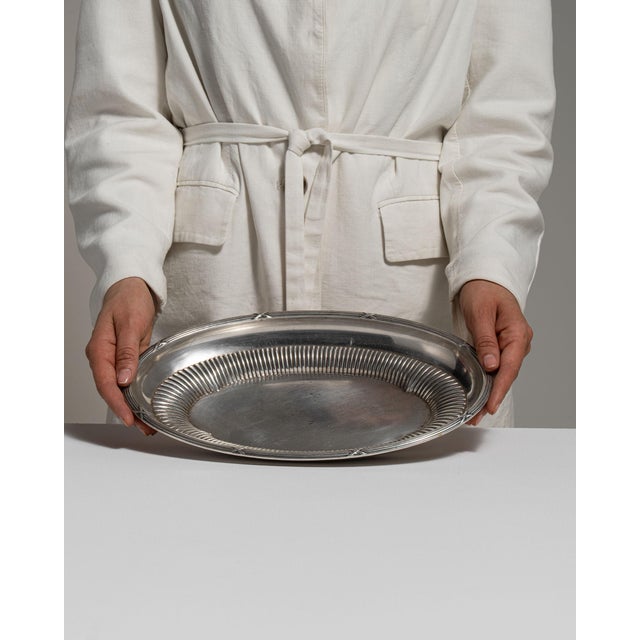 Early 20th Century France Gray Silver Platter For Sale - Image 9 of 15