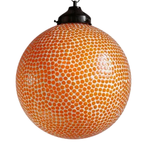 Orange Mosaic Globe Pendant Light Large