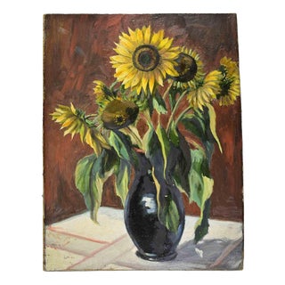 Unknown, Still Life with Sunflowers, 1904, Oil Painting For Sale