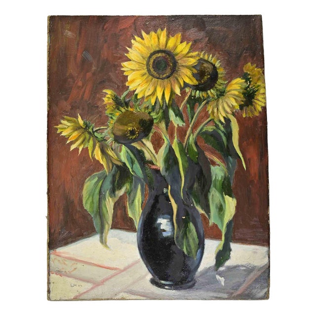 Unknown, Still Life with Sunflowers, 1904, Oil Painting For Sale
