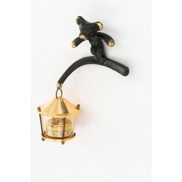 Bear Thermometer Holder for Wall Mounting from Walter Bosse, Vienna, 1950s For Sale - Image 4 of 9