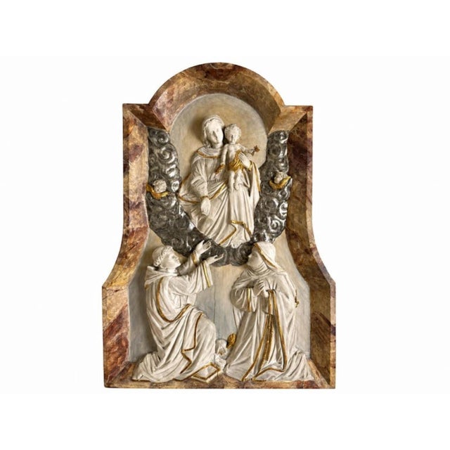 19th Century Carved Relief of the Virgin Mary Appearing to Saint Bernard, 1800s, Wood For Sale - Image 5 of 5