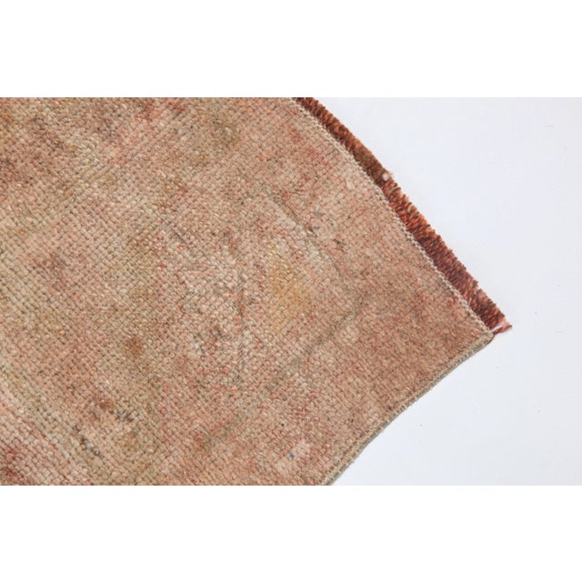 Red Vintage Anatolian Doormat Rug With Faded All Over Design Colors - 17'' X 40'' For Sale - Image 8 of 10