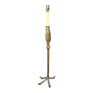 Mid 20th Century P.E. Guerin Bronze Ostrich Leg Lamp For Sale