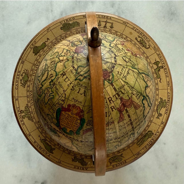 Wood Vintage Italian Wood Zodiac Globe For Sale - Image 7 of 11