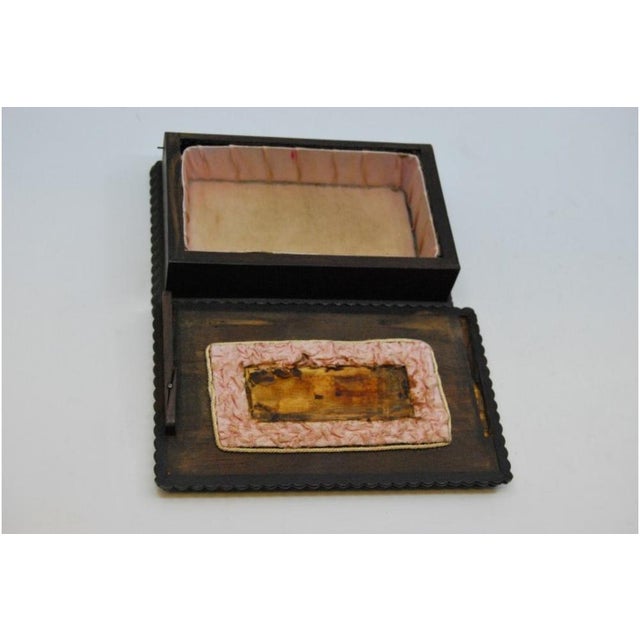 Metal Wooden Jewelry Box with Silver Applications For Sale - Image 7 of 8