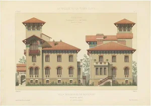 Villa Boulevard De Boulogne in France, 1890s, Paper
