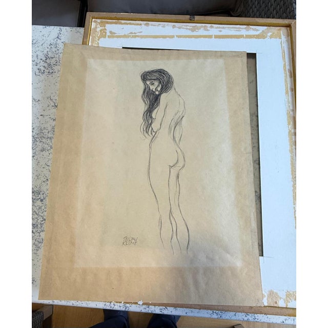 1910s Standing Female Nude, Pencil, Signed – Gustav Klimt For Sale - Image 9 of 13