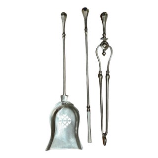 English Steel Fireplace Set For Sale