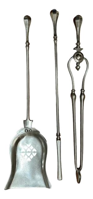 English Steel Fireplace Set