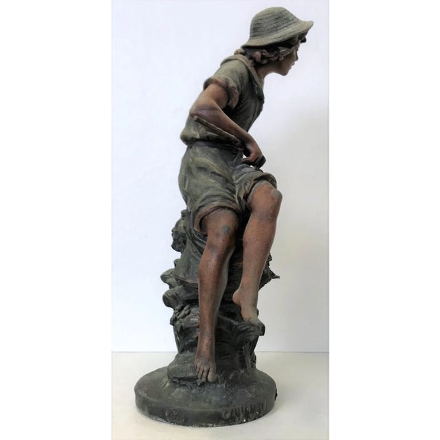 Auguste Moreau Replica of 19th Century French Artist Auguste Moreau's Sculpture Signed 'Pêcheur' For Sale - Image 4 of 13