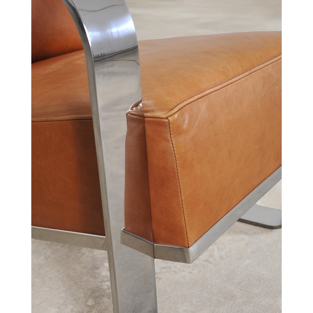 Ralph Lauren Modern Penthouse Chrome and Leather Lounge Chair For Sale - Image 16 of 18