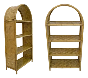 Small Bookshelves in Italian Bamboo, 1970s, Set of 2