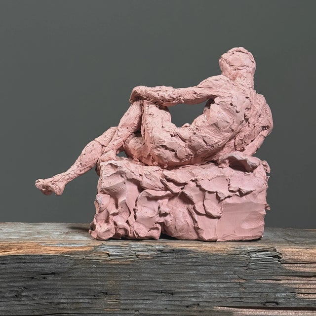 Alberto Giacometti Vintage Neo-Expressionist/Brutalist Male Figurative Clay Sculpture For Sale - Image 4 of 11
