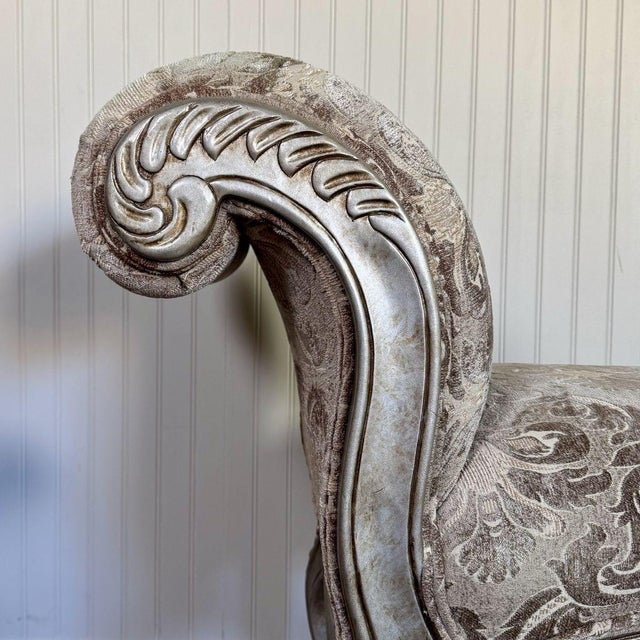 Ornate Rococo Revival Silver Gilt Bench / Settee For Sale - Image 9 of 14