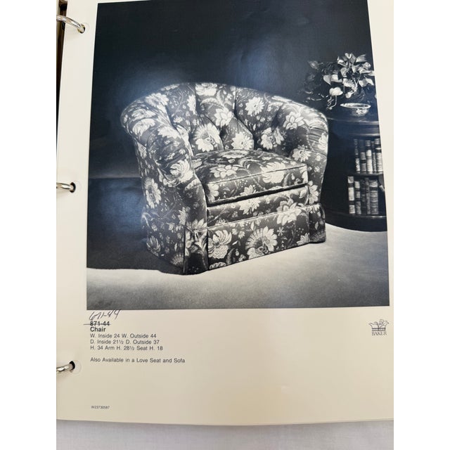 Baker Hollywood Regency Suite C1990: Tufted Chesterfield Sofa, Tufted Barrel Club Chair, Rolled-Arm Club Chair For Sale - Image 13 of 16
