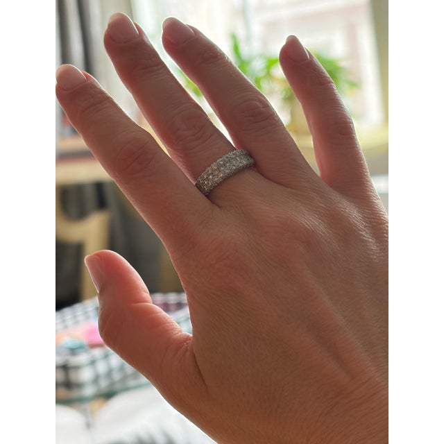 0.65 Carat Diamond Cocktail 18 Karat White Gold Ring/ Half Band, Size 6.5 For Sale In New York - Image 6 of 8