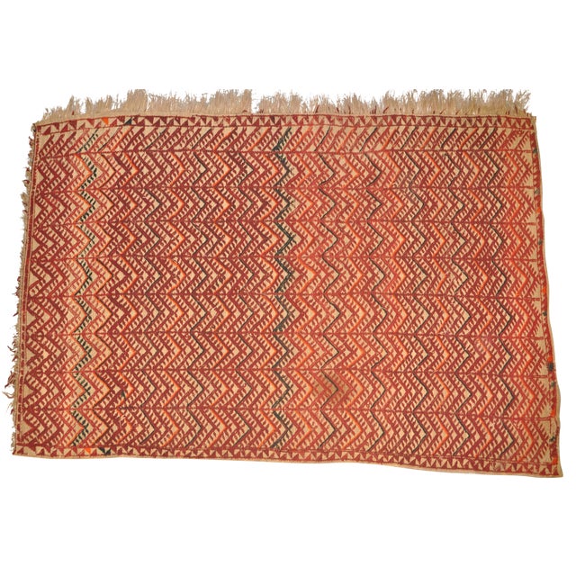 Vintage Moroccan Wool Straw Rug 5'10" x 8'4" Chairish