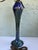 Blue Vintage Joe Clearman Signed Iridescent Pulled Feather Art Glass Table Lamp Base For Sale - Image 8 of 12