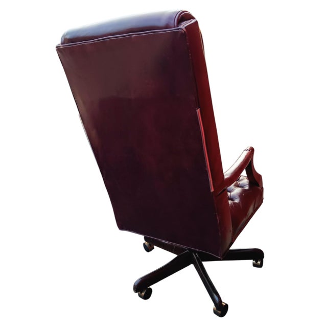 Hickory Manufacturing Company Experience the Pinnacle of Comfort and Classic Design With This Exquisite Hickory Leather Executive Chair. For Sale - Image 4 of 7