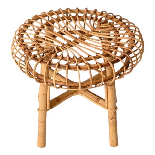 Italian Side Table in Rattan and Bamboo from Franco Albini, 1960s For Sale