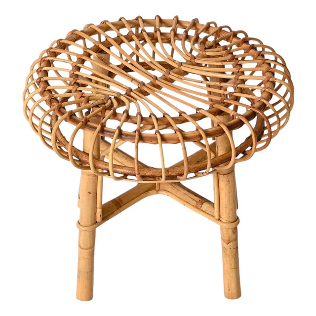Italian Side Table in Rattan and Bamboo from Franco Albini, 1960s For Sale