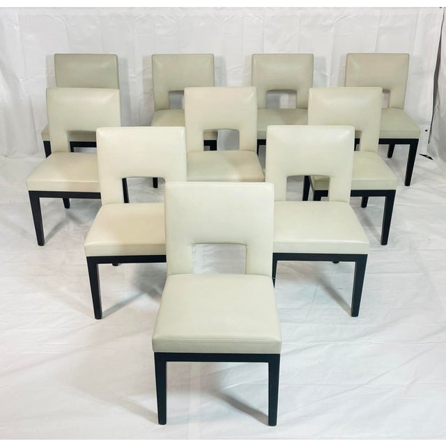 Modern Set of 10 Christian Liaigre “Velin” Solid Oak Dining Chairs for Holly Hunt, Usa For Sale - Image 3 of 18