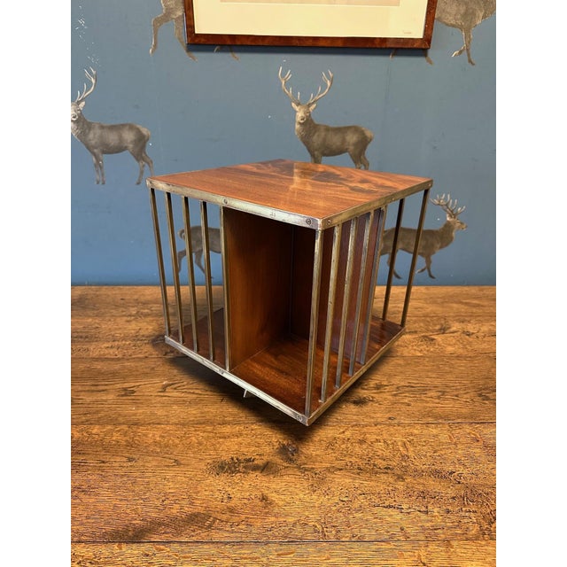Tan Small Antique Revolving Bookcase, 1890s For Sale - Image 8 of 8