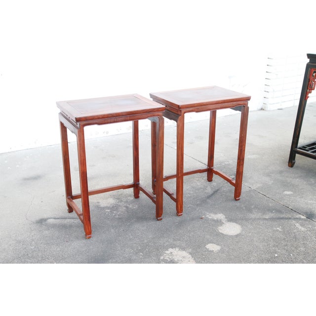 Pair of Ming Style Asian End Tables For Sale - Image 10 of 10