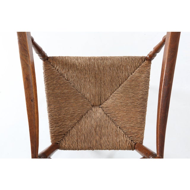 Antique French Wooden Armchair with Cane Seat, 1890s For Sale - Image 16 of 17