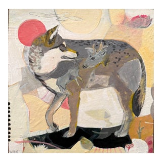 "Belly Full of Ungulates" a Wolf Painting by LWren Walraven For Sale