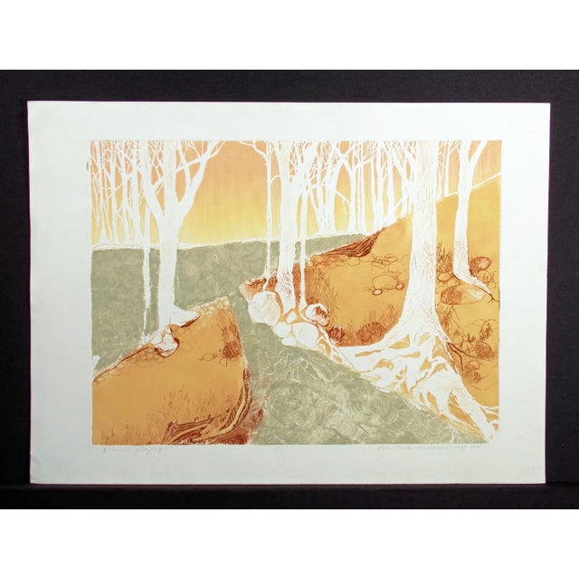 Contemporary Lin Carte Anderson "Autumn Glazing" Signed Numbered Artwork Etching, 1979 For Sale - Image 3 of 6