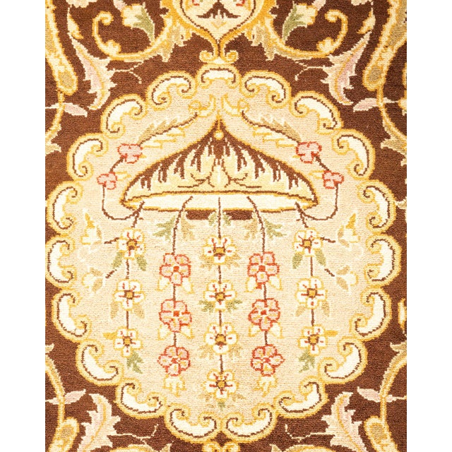 Traditional Mogul Hand-Knotted Area Rug - Brown, 8' 1" x 10' 4" For Sale - Image 3 of 8