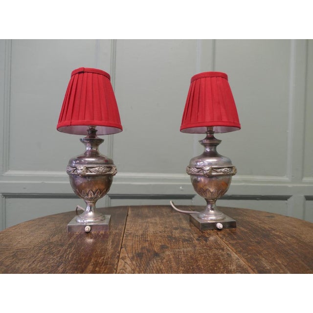 1930s Vintage Gothic Style Silver Plated Table Lamps, 1930, Set of 2 For Sale - Image 5 of 8