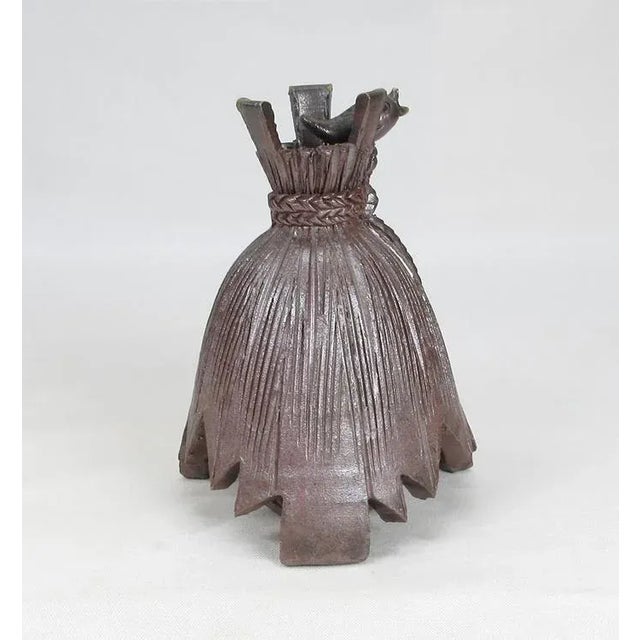 Mid 20th Century Contemporary Japanese Bizen Stoneware Incense Burner With Bird For Sale - Image 5 of 8