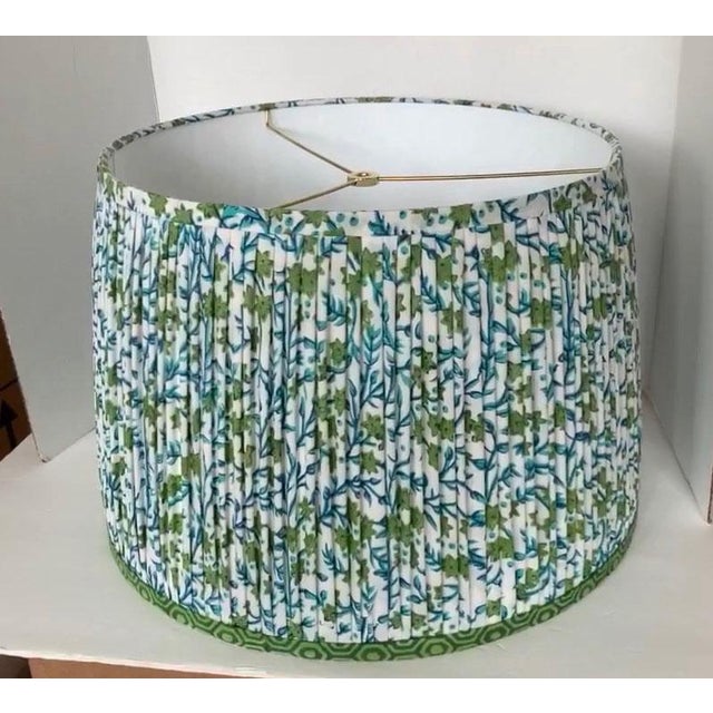 Pleated Lampshade Green and Blue Lamp ShadeBlue Floral Pleated