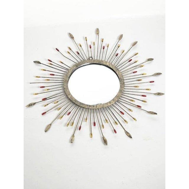 1970s Small Metal Mirror, France, 1970s For Sale - Image 5 of 14