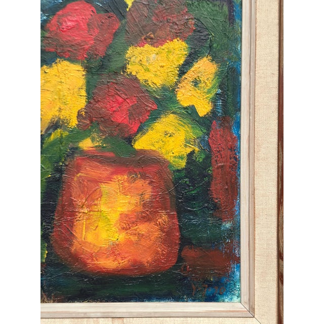 Yngve Johansson, Flowers in Vase, 1970, Oil on Canvas, Framed For Sale - Image 11 of 12