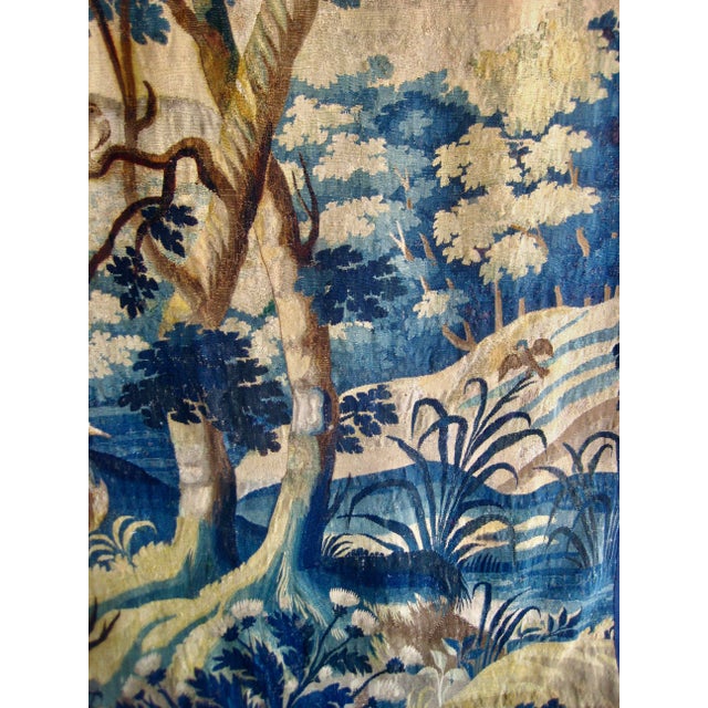 Flemish 18 Century Verdure Three Birds and Thistle Plant For Sale - Image 4 of 18