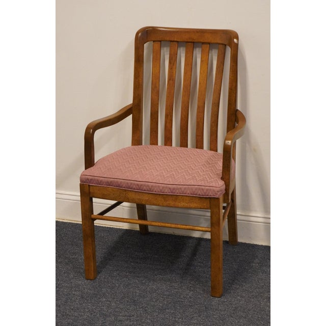 DREXEL FURNITURE Woodbriar Collection Rustic European Slat Back Dining Arm Chair 36.5" High 23" Wide 23.5" Deep Seat: 19"...