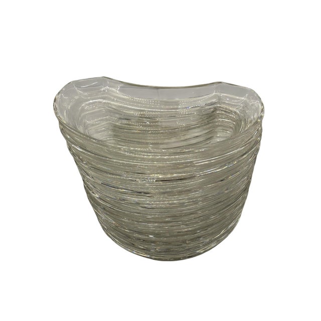 Val Saint-Lambert Mid 20th Century Val Saint-Lambert Crescent Crystal Salad Plates- Set of 11 For Sale - Image 4 of 10