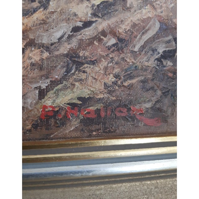 Gorgeous artwork attributed to Peter Haller (signed lower right in red paint signature color) Peter Haller is an Austrian...