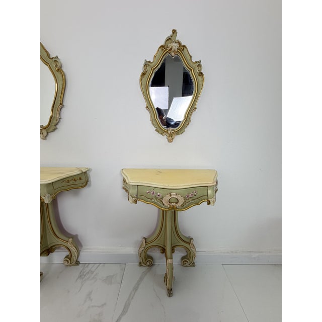 1960s Venetian Bedside Tables with and Mirrors, 1960s, Set of 4 For Sale - Image 5 of 13
