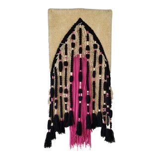 Xl- Mid-Century Boho Handmade Wool Wall Art Hanging/ Sold For Sale